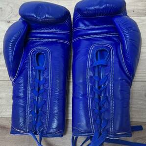 売り切り 本革 ボクシンググローブ TWINS SPECIAL 12  パンチンググローブ 革製 タイ製 ビンテージ 本格 ブルー 青の画像8