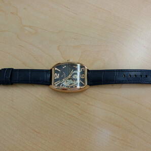 (633) 極美品 稼働 良品 箱付 エンジェルクローバー AT/自動巻 DPA38 ネイビー×スケルトン文字盤 裏スケ メンズ腕時計の画像5