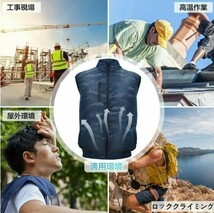 空調作業着 空調服 作業着 Lサイズ ベスト ノースリーブ 釣り アウトドア スポーツ ゴルフ カモフラージュ 冷却ファン 熱中症グッズ 熱中症_画像5