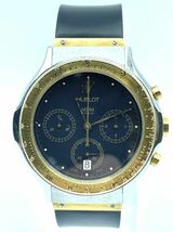 ☆外観美品☆ HUBLOT ウブロ　MDM クラシック　クロノグラフ 金製YGベゼル　メンズ　クォーツ_画像4