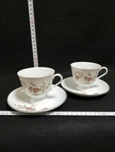 CS31612.アンティーク　SOKOCHINA カップ ソーサー 花柄 ティーカップ コーヒーカップ ペア 金彩/60_画像1