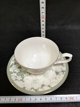 CS3235.【未使用】 NARUMI ナルミ カップ ソーサー コーヒーカップ ボーンチャイナ　花柄 洋食器　5客/100_画像3