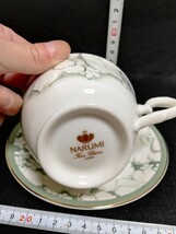 CS3235.【未使用】 NARUMI ナルミ カップ ソーサー コーヒーカップ ボーンチャイナ　花柄 洋食器　5客/100_画像4