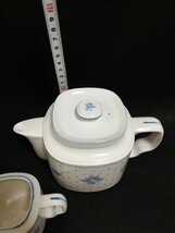 P3251.【未使用】Noritake ノリタケ バーサトーン ティーポット シュガーポット クリーマー 花柄 洋食器 昭和レトロ 3点セット/80_画像3