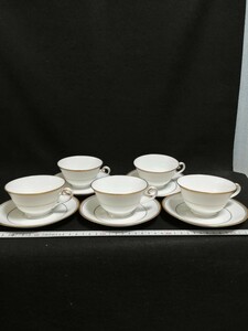 CS3263. Noritake ノリタスタジオコレクション カップ ソーサー 金彩 コーヒーカップ 5客セット/80