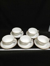 CS3263. Noritake ノリタスタジオコレクション カップ ソーサー 金彩 コーヒーカップ 5客セット/80_画像2