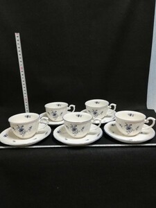 CS3271. Noritake ノリタケ　クラフトーン カップ ソーサー 花柄 コーヒーカップ ティーカップ 洋食器 食器 5客/80