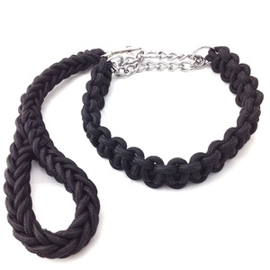 large dog Short Lead & half chock set braided .. necklace Lead motion walk free shipping 
