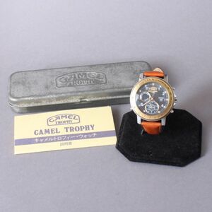 美品 CAMEL キャメル TROPHY トロフィー 腕時計 レディース クォーツ レザー ブラウン ウォッチ クロノグラフ ブランド ジャンク #60※641