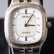 美品 SEIKO セイコー EXCELINE 腕時計 稼働 レディース 4J41-0AA0 シルバー クォーツ ウォッチ ホワイト文字盤 ブランド #N※697_画像2