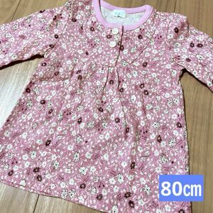 コンビミニ 長袖 花柄 ロンT 80㎝ 女の子 キッズ トップス