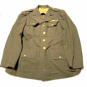 1940年代　米軍放出品　WW2 実物　アメリカ陸軍 サービスドレス　ジャケット　制服　上着　35S バッジ付き　中古 第二次世界大戦