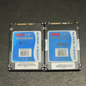 【2台まとめ売り/検品済み】SUPER TALENT SSD 64GB FTM64GX25H (使用時間：2576h/3884h) 管理:サ-68