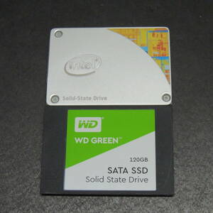 【2台まとめ売り/検品済み】INTEL SSD 120GB SSDSC2BW120A4 / WD SSD 120GB WDS120G2G0A 管理:f-54