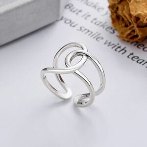 指輪 お洒落 シルバー リング 輪っか シンプル 重ね付け 韓国 フリーサイズ シルバー リング 指輪 アクセサリー 人気