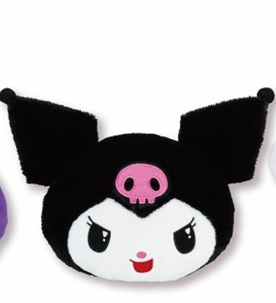 クロミ顔でかクッション　サンリオ ぬいぐるみKUROMI'S PRETTY JOURNEY　クロミ