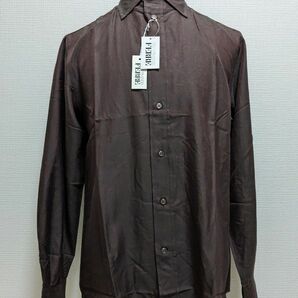 未使用イタリア製55000円ジャンフランコフェレ Gianfranco Ferreシルク混ロングスリーブシャツ ブラウン 41L