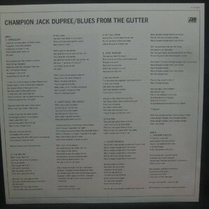 チャンピオン・ジャック・デュプリー / Champion Jack Dupree / Blues From The Gutter ◆LP8341NO PYWP◆LPの画像3