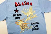 YTS11東洋S半袖 スカTシャツ アラスカ 鷹 熊 白くま タカALASKA THE 49th STATE刺繍 スカジャンTシャツ テーラー東洋_画像1