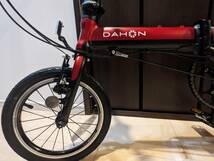 Dahon K3 レッド マット ブラック 14インチ 軽量 折りたたみ 自転車 アルミ 3速 トップ 9-53T ダホン ミニベロ 折り畳み 折畳 輪行 赤_画像5