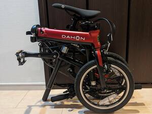 Dahon K3 レッド マット ブラック 14インチ 軽量 折りたたみ 自転車 アルミ 3速 トップ 9-53T ダホン ミニベロ 折り畳み 折畳 輪行 赤