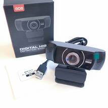 「一円スタート」Webカメラ 約200万画素 USB有線 1080P ブラック B08「1円」AKI01_2013_画像1