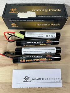 【一円スタート】Melasta 9.6V ニッケル水素バッテリー 1600mAh セパレート ミニタミヤコネクター付き【2本セット】「1円」URA01_2497