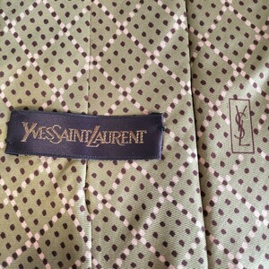 イヴサンローラン（YVES SAINT LAURENT）ブラウンダイヤチェックネクタイ