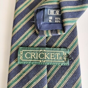 Cricket（クリケット）紺緑ストライプネクタイ