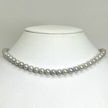 K14!!●アコヤ本真珠ネックレス●M 32.8g 44.0cm 7.0-7.5mm珠 パール pearl necklaces silver ジュエリー EA5/EB0_画像2