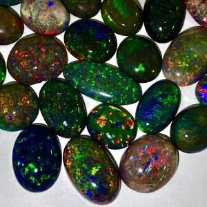 遊色効果抜群!!●天然オパール25点おまとめ●a 100ct ルース 裸石 宝石 ジュエリー jewelry opal 遊色 water fire white 