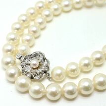 ●アコヤ本真珠ネックレス●M 33.0g 45cm 7.0-7.5mm珠 パール pearl necklaces silver ジュエリー DC0_画像1