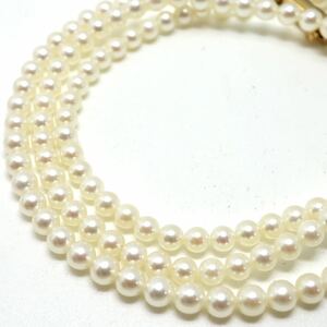 ●K18 アコヤベビーパールネックレス●M 10.6g 52cm 3.5-4.0mm珠 パール pearl necklaces silver ジュエリー DH0