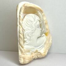 ●シェルカメオ16.6g●m 83ct 約63.6×46.6mm 貴婦人 CAMEO 花 アンティーク stone 繊細 ルース 宝石 物_画像2