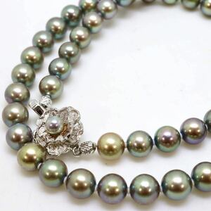 ●アコヤ本真珠ネックレス●M 37.3g 47.5cm 7.0-7.5mm珠 パール pearl necklaces silver ジュエリー DE0