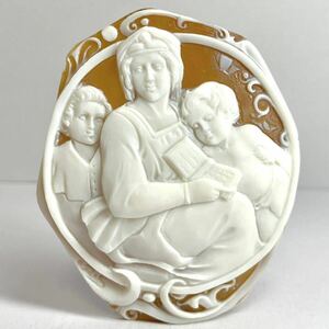 ●シェルカメオ11.0g●m 55ct 約60.2×50.9mm 貴婦人 CAMEO 花 アンティーク stone 繊細 ルース 宝石 物