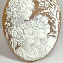 大作!!●シェルカメオ22.5g●m 112.5ct 約60.2×50.9mm 貴婦人 CAMEO 花 アンティーク stone 繊細 ルース 宝石 物_画像4