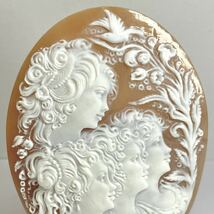 大作!!●シェルカメオ22.5g●m 112.5ct 約60.2×50.9mm 貴婦人 CAMEO 花 アンティーク stone 繊細 ルース 宝石 物_画像3