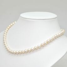 ●アコヤ本真珠ネックレス●M 30.2g 45cm 6.5-7.0mm珠 パール pearl necklaces silver ジュエリー DE0/DE0_画像3