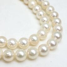 ●アコヤ本真珠ネックレス●M 30.2g 45cm 6.5-7.0mm珠 パール pearl necklaces silver ジュエリー DE0/DE0_画像4