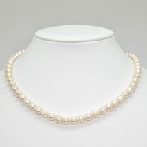 ●アコヤ本真珠ネックレス●M 30.2g 45cm 6.5-7.0mm珠 パール pearl necklaces silver ジュエリー DE0/DE0_画像2