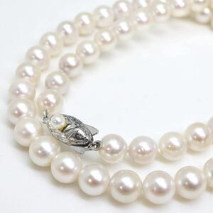 ●アコヤ本真珠ネックレス●M 25.8g 41.5cm 6.5-7.0mm珠 パール pearl necklaces silver ジュエリー DC0/EA0