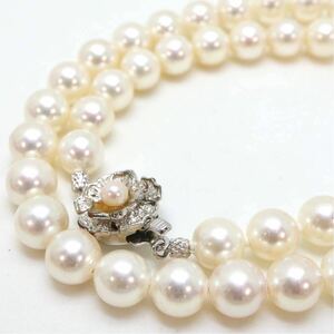 ●アコヤ本真珠ネックレス●M 42.8g 45.5cm 8.0-8.5mm珠 パール pearl necklaces silver ジュエリー DF0/EA5