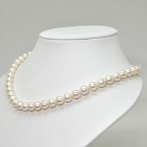 ●アコヤ本真珠ネックレス●M 42.8g 45.5cm 8.0-8.5mm珠 パール pearl necklaces silver ジュエリー DF0/EA5_画像3