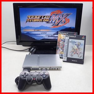 動作品 PS2 プレステ2 薄型 本体 SCPH-75000 サテン・シルバー + スーパーロボット大戦MX 等 ソフト2本 まとめてセット SONY ソニー【10