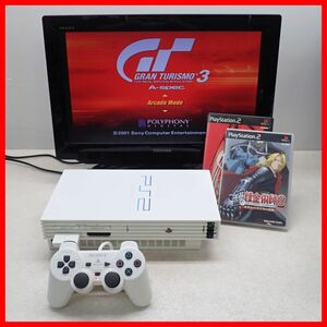 動作品 PS2 プレステ2 本体 SCPH-55000 GT セラミック・ホワイト + グランツーリスモ 3 A-spec 等 ソフト2本 まとめてセット SONY【20