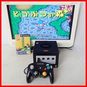 動作品 GC ゲームキューブ 本体 ブラック + どうぶつの森+ 任天堂 Nintendo【20