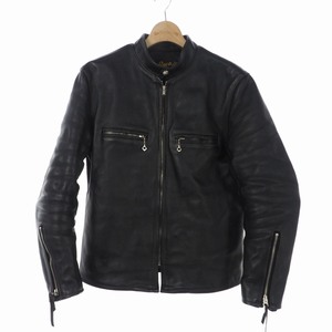 ブコ BUCO リアルマッコイズ J-100 SINGLE RIDER'S JACKET シングルライダースジャケット レザージャケット ホースハイド 38 黒 ブラック