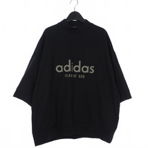 フィアオブゴッド Fear of God × アディダス adidas Mock Tee ラバープリント モックネック Tシャツ カットソー 半袖 M 黒 ブラック_画像1