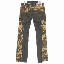 エンジーンズ YEN JEANS RED LABEL カモフラ切替 デニムパンツ ジーンズ 30 ブラック 黒 07Y7M-013 メンズ_画像2